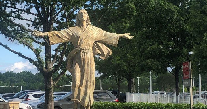 The “Ascending Christ” statue on the Bon Secours St. Francis Eastside campus in Greenville, SC.