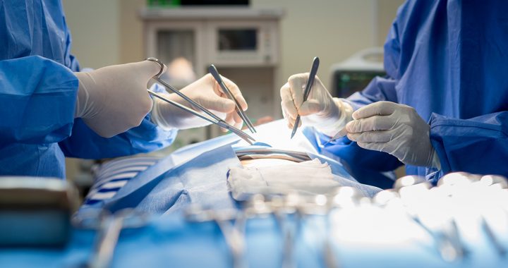 A patient undergoing a surgical procedure.
