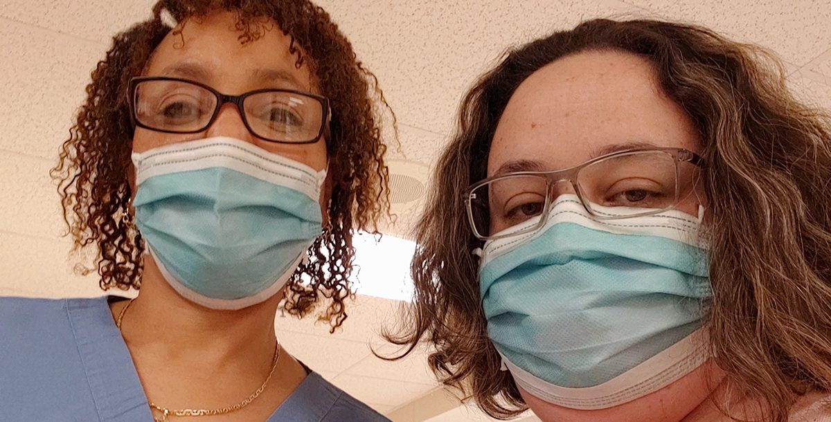 Peggy Dunn with one of her coworkers at Southern Virginia Regional Medical Center.