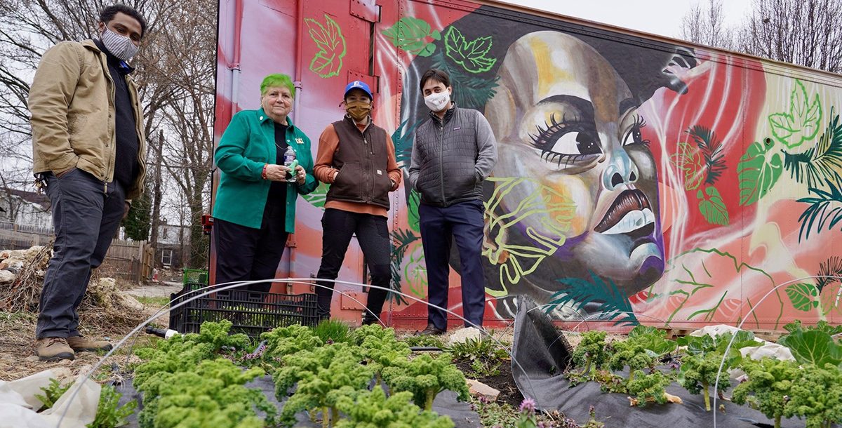 Sister Fran with members of our Food Access and Urban Farm Program.