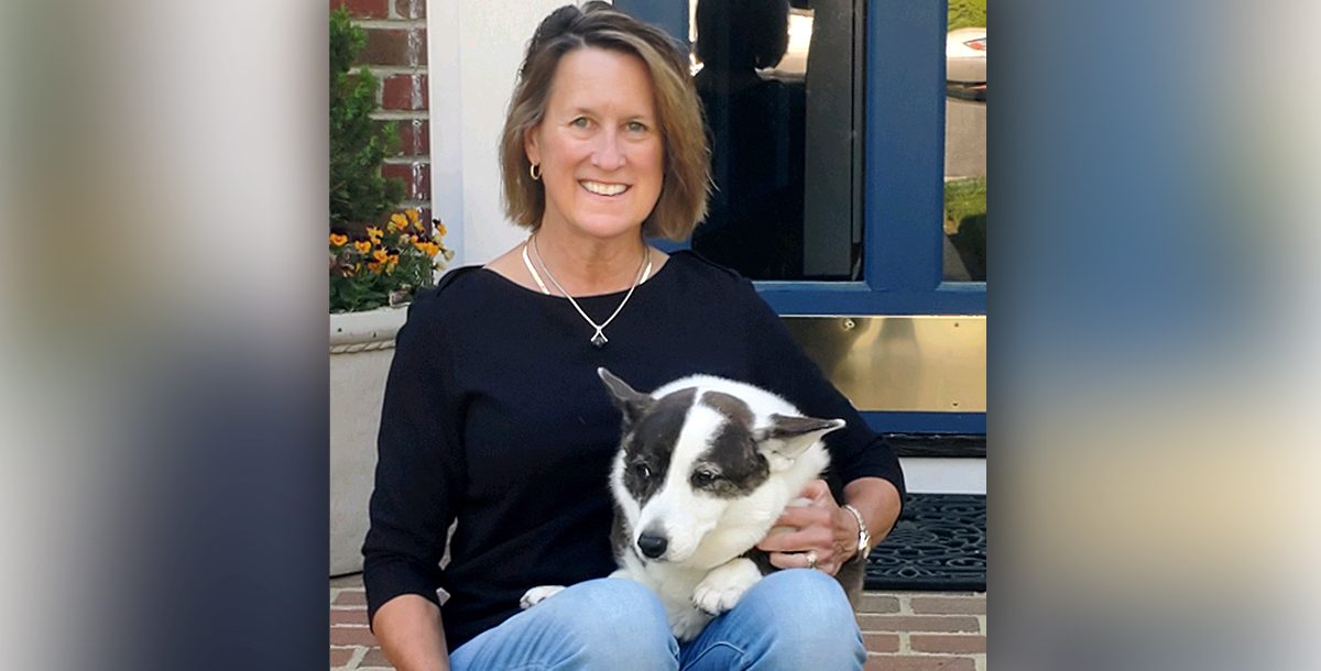 Beth Blair at home with Abby, her Cardigan Welsh Corgi