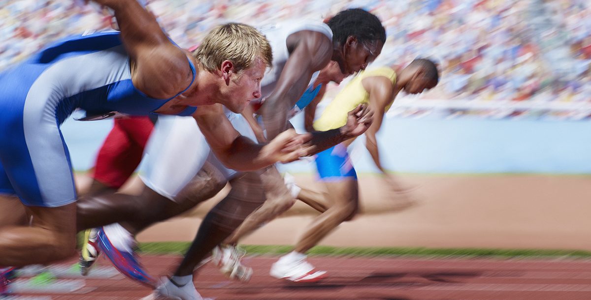 track athletes running