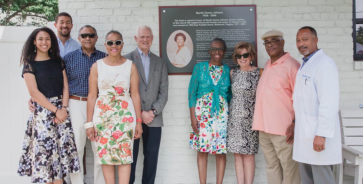 The dedication ceremony for the tribute plaque