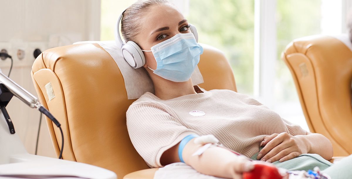 Photo of person donating blood